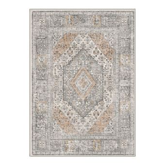 GENIMO Area Rug, Low Pile Washable Non Slip Versatile Rug for Living Room Home Decor