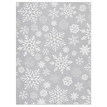 Snowflake Christmas Holiday Indoor Rug Washable Non Slip Soft Pet Friendly Decorative Floor Carpet