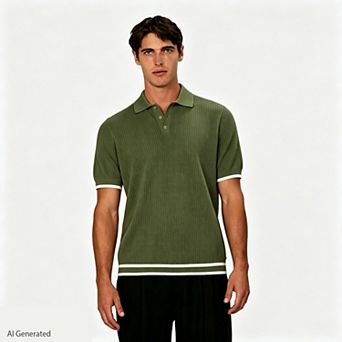 Men's Short Sleeve Knit Polo Shirt