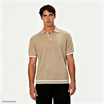Men's Short Sleeve Knit Polo Shirt