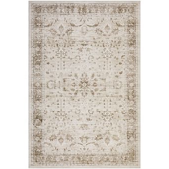 Oriental Machine Washable Area Rug with Non-Slip Rubber Backing Stain-resistant Carpet