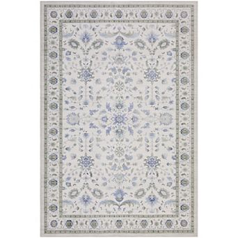 Oriental Machine Washable Area Rug with Non-Slip Rubber Backing Stain-resistant Carpet