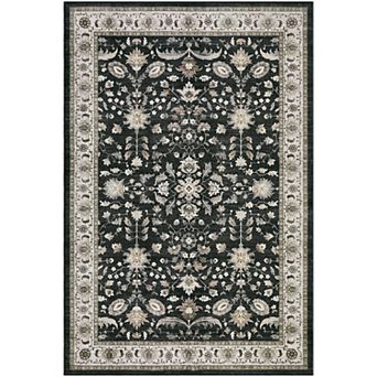 Oriental Machine Washable Area Rug with Non-Slip Rubber Backing Stain-resistant Carpet