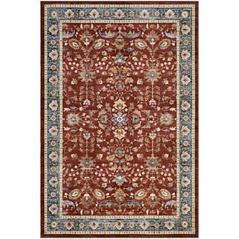 Oriental Machine Washable Area Rug with Non-Slip Rubber Backing Stain-resistant Carpet