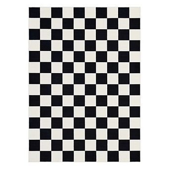 Retro Checkered Area Rug Classic Geometric Washable Non Slip Soft Pet Friendly Carpet Home Decor