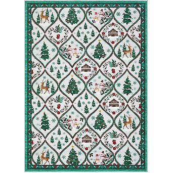 Christmas Tree Vintage Rug Washable Non Slip Indoor Carpet for Living Room Bedroom Home Decor
