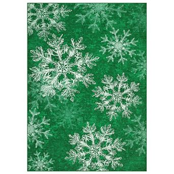 Vintage Christmas Snowflake Soft Rug Distressed Washable Non Slip Indoor Carpet Xmas Home Decor
