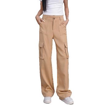 Women’s High Waist Stretchy Cargo Pants, Multi Pockets Casual Hiking Trousers