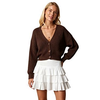 Women Loose Sweater Long Sleeve Button Down Knit Cardigan