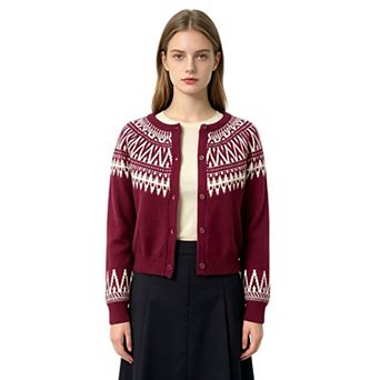 Women Striped Cardigan Sweater Long Sleeve Button Up Knit Top