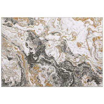 Modern Marble Machine Washable Area Rug Stain Resistant Foldable Carpet for Living Room Bedroom