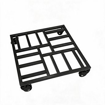 1/2 pc 22" Rolling Plant Stand，Square Plant Dolly with Locking Caster Wheels, Metal Plant Caddy