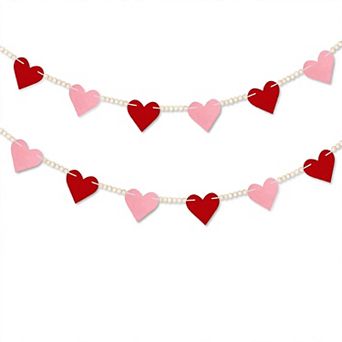 2-Pack Felt Heart Garland