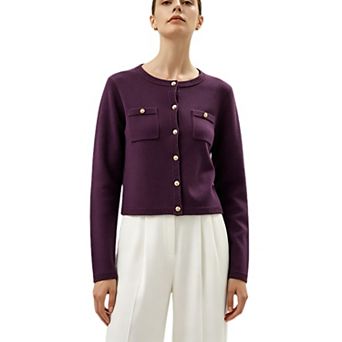Women Long Sleeve Knit Cardigan Business Office Sweater