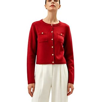 Women Long Sleeve Knit Cardigan Business Office Sweater