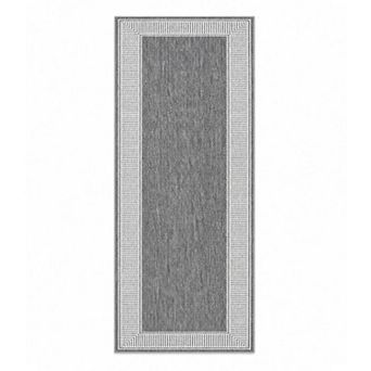 Line Border Machine Washable Low Pile Stain Resistant Non-Slip Carpet for Living Room Bedroom