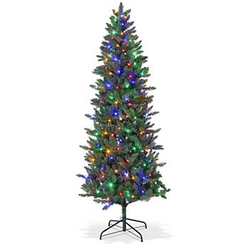 Pencil Christmas Tree - Prelit Christmas Tree with LED Lights, Indoor Outdoor Holiday Decor for Home