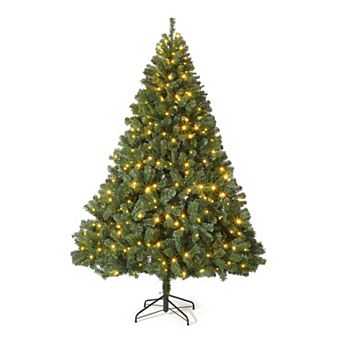 Christmas Tree with LED Lights, Realistic Spruce Artificial Xmas Tree, Full Holiday Tree for Home