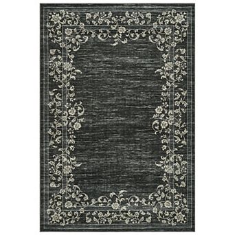 Low-Pile Edgeed Vintage Floral Rug, Washable Non-Slip Area Rug, for Living,Bedroom,hallway,Office