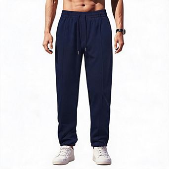 Mens Casual Jogger Pants Elastic Waist Drawstring Loose Fit Trousers For Daily Outdoor Workout