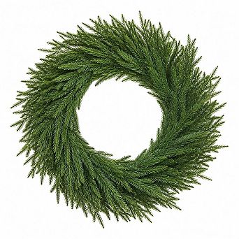 24" Artificial Boxwood Greenery Wreath for Front Door, Full Lush Green Fake Boxwood Wreath