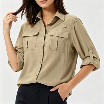 Women's Long‑Sleeve UV Sun Protection Shirts, Breathable Hiking Fishing Outdoor Tops