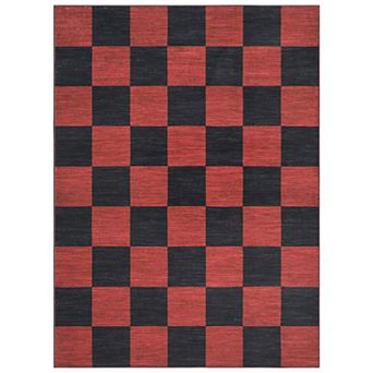 Christmas Checkered Area Rug Modern Winter Holiday Plaid Decor Carpet Classic Stain Resistant Mat
