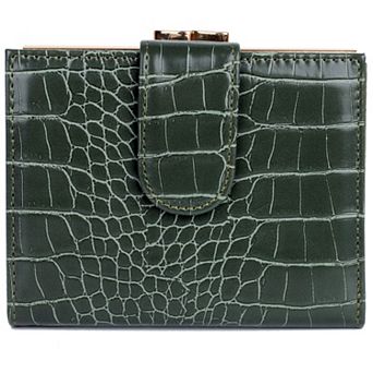 Julia Buxton Bifold Croc-Embossed Wallet