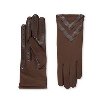Women's isotoner Fleece Lined SmartDRI® Chevron Stretch Gloves with smarTouch® Technology
