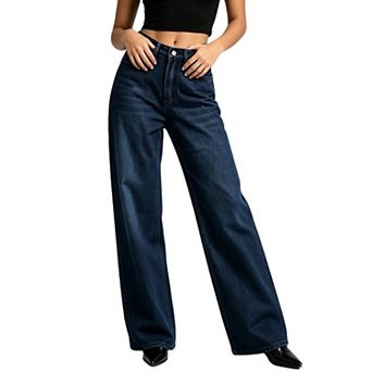 Women High Waist Wide Leg Jeans Classic 5‑Pocket Denim Pants