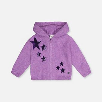 Big Kids Girl Hooded Knitted Cardigan