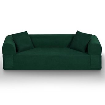 82.7" Modern Boneless Couch , 2-in-1 Convertible Sofa, No Assembly Needed Memory Foam Loveseat,