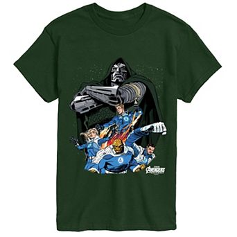 Men's Marvel Avengers: Doctor Doom vs. The Fantastic Four Short Sleeve Graphic Tee