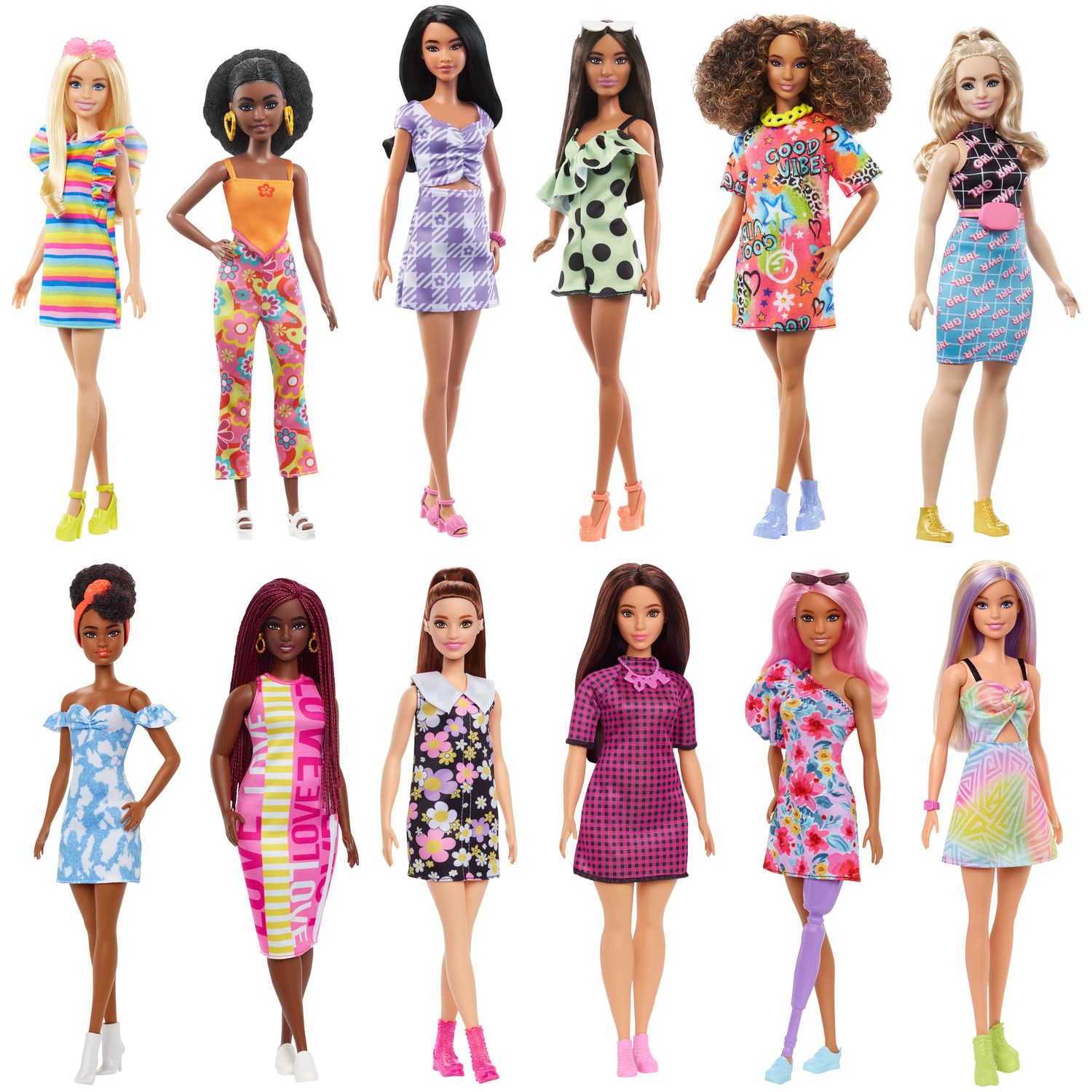 Детские куклы Barbie Fashionistas Doll Wearing Removable Outfit & Shoes & Accessory, 65th Anniversary - Assortment — фото 2