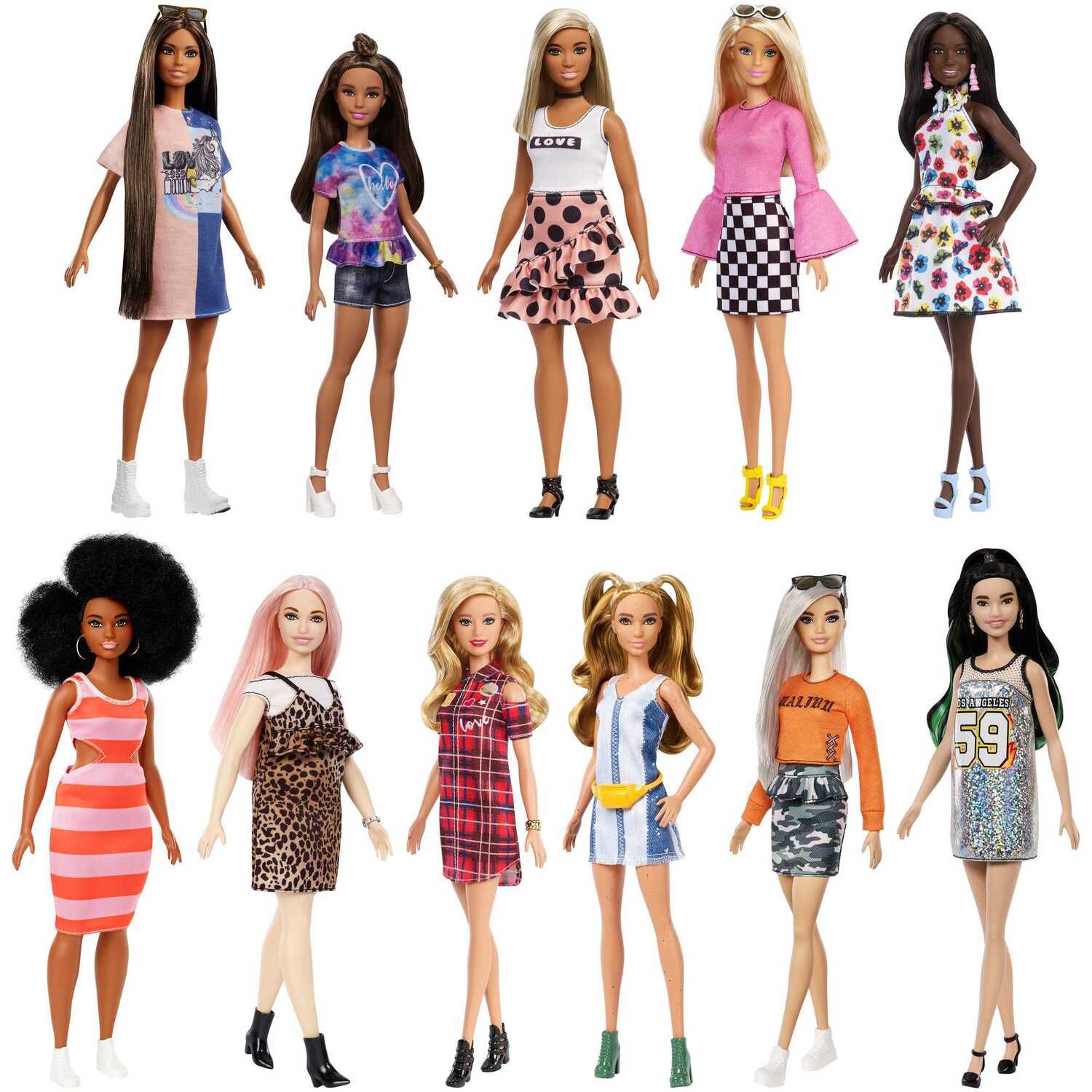 Детские куклы Barbie Fashionistas Doll Wearing Removable Outfit & Shoes & Accessory, 65th Anniversary - Assortment — фото 3