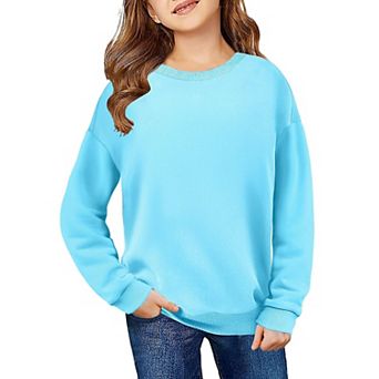 Arshiner Girls Crewneck Sweatshirt Long Sleeve Pullover Top Drop‑Shoulder Color Block Sweatshirt