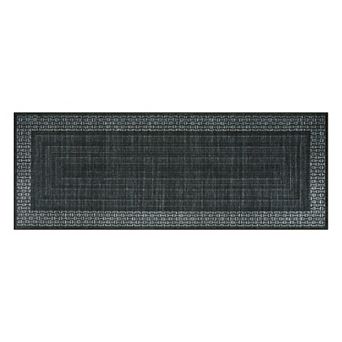 Geometric Border Machine Washable Area Rug Wear Resistant Non-Slip Carpet for Porch Kitchen