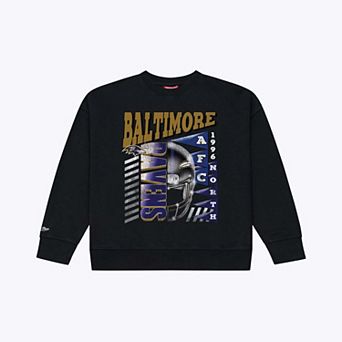 Women's Mitchell & Ness Black Baltimore Ravens Street Graphic Crewneck Sweatshirt