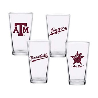 Texas A&M Aggies 16oz. Collector Pint Glass Four-Piece Set