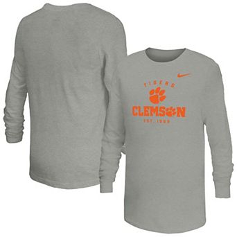 Youth Nike Gray Clemson Tigers Legend Dri-FIT Long Sleeve T-Shirt