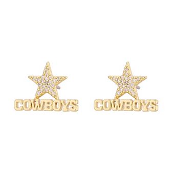 LUV AJ Gold Dallas Cowboys Pave Logo Stud Earrings