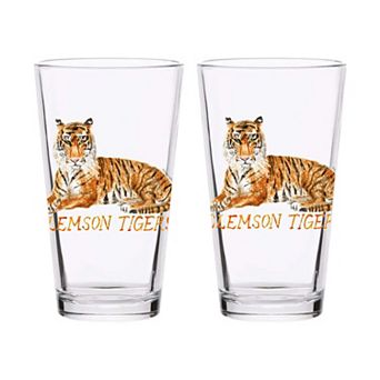 Indigo Falls Clemson Tigers Laura Wilcox Mascot Pint Glass Set of 2
