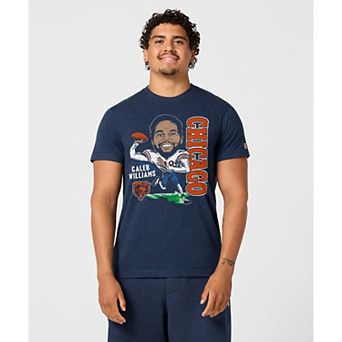 Unisex Homage Caleb Williams Navy Chicago Bears Caricature Player Graphic Tri-Blend T-Shirt