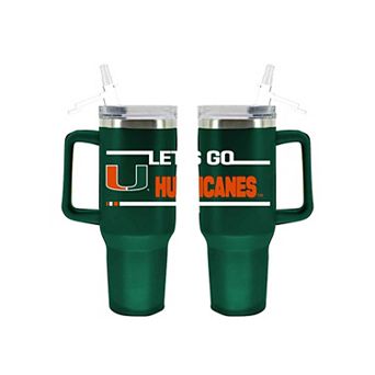 The Memory Company Miami Hurricanes 40oz. Stainless Steel Team Color Tumbler with Flip Straw