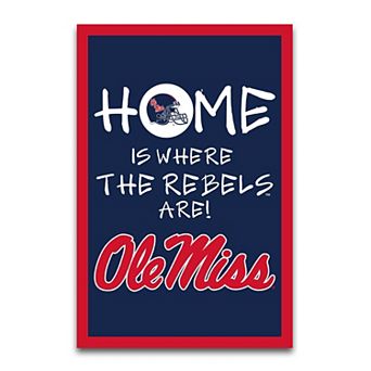 Ole Miss Rebels Home Is Where 12" x 18" Garden Flag