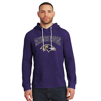 Men's Darius Rucker Collection by Fanatics Purple Baltimore Ravens Waffle Knit Hooded Tri-Blend Long Sleeve T-Shirt
