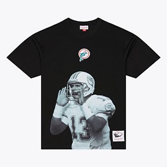 Men's Mitchell & Ness Dan Marino Black Miami Dolphins Retired Solo Player T-Shirt