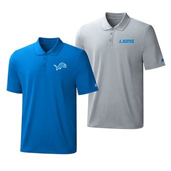 Men's Starter Blue/Silver Detroit Lions Two-Pack Logo Polo Set