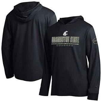 Men's Champion Black Washington State Cougars Operation Hat Trick Camo Script Hooded Long Sleeve T-Shirt