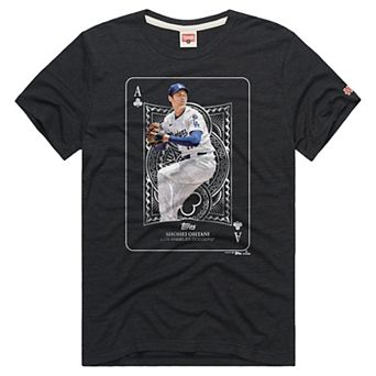 Men's Homage Shohei Ohtani Charcoal Los Angeles Dodgers All Aces Graphic T-Shirt